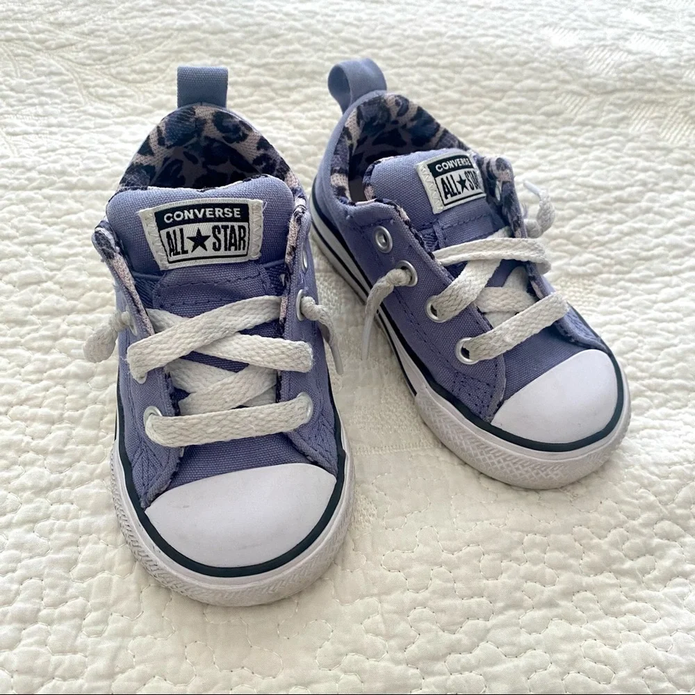 Converse All Star Purple Leopard Print Shoes Baby